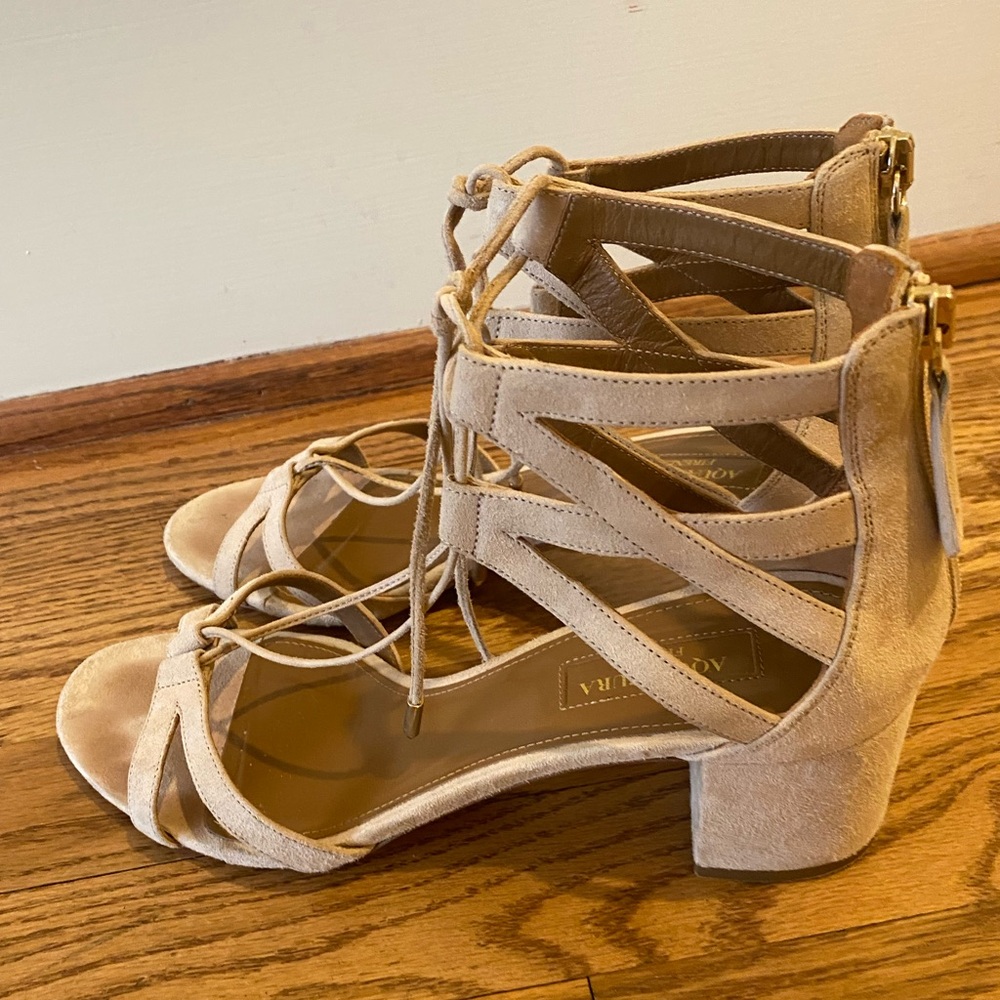 Aquazzura “Beverly Hills” block heel sandal size 39